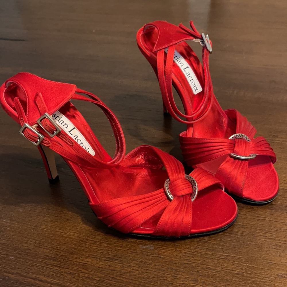 Christian Lacroix red heels sandals 7.5